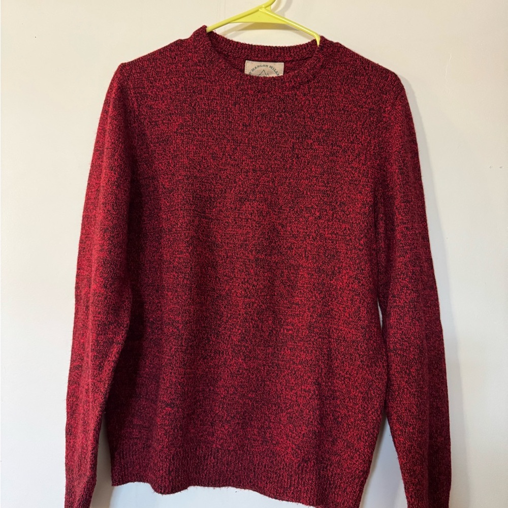 Urban Outfitters O’Hanlon Mills red/black heather crew neck wool sweater